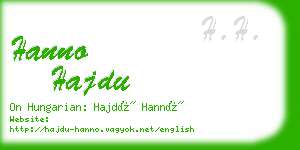 hanno hajdu business card